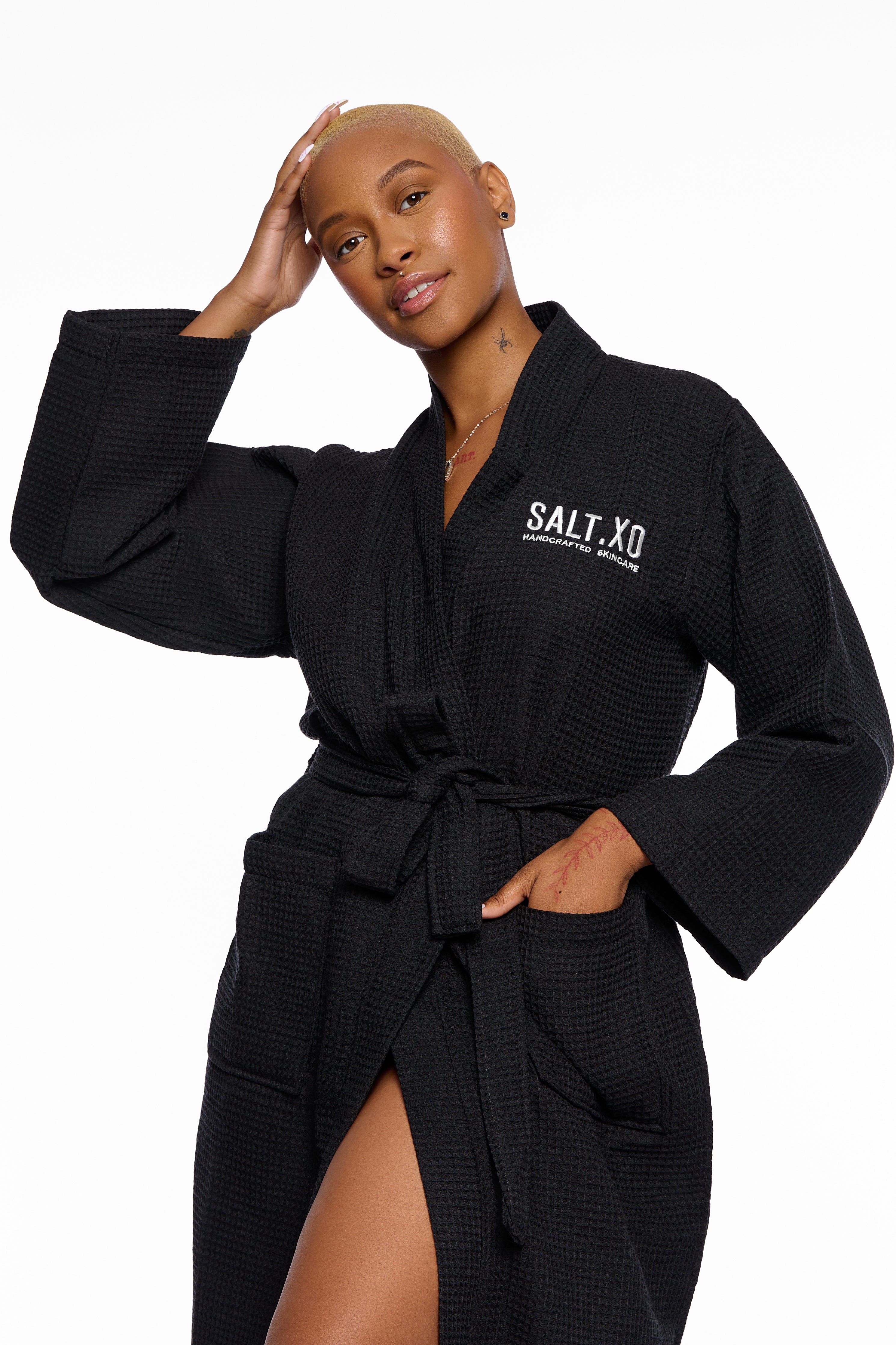 Black Waffle Robe