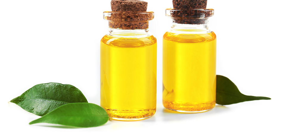 Tea tree oil denoting natural antibacterial benefit